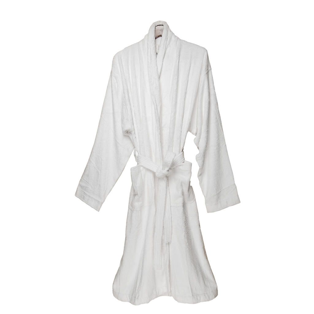 Organic Cotton Bathrobe White Bath Robe Natural Chemical Free Shawl